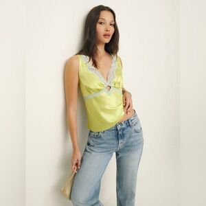 Reformation Aliceyn Silk Top